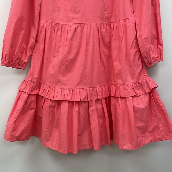 NWT J. Crew Poplin Tiered Ruffle Mini Dress Preppy Coal Pink XS - Picture 4 of 9
